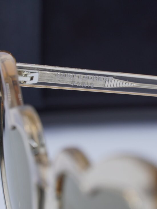 Saint Laurent SL181 LOU LOU 027 Heart Sunglasses - Transparent Nude / Copper